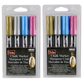 Marvy Uchida Bistro Chalk Markers, Chisel Tip, Metallic Colors, 4 Per Set, PK2 483_4M